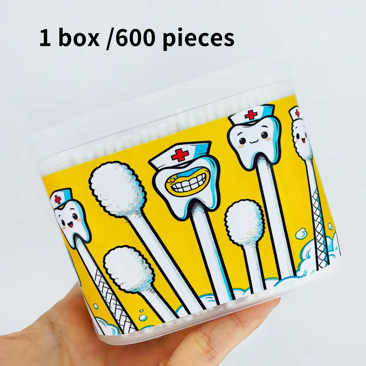 600 шт., палочки для ватных палочек World Tooth Love Day, двусторонние ватные палочки, ватные палочки в подарок на фестиваль