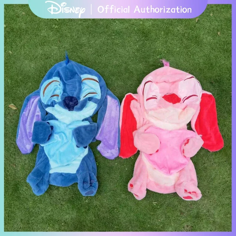 30-80CM Disney Lilo & Stitch Semi-finished Shell Leather Heart-shaped Doll Cartoon Plush Toy Stuffed Children's Birthday Gift