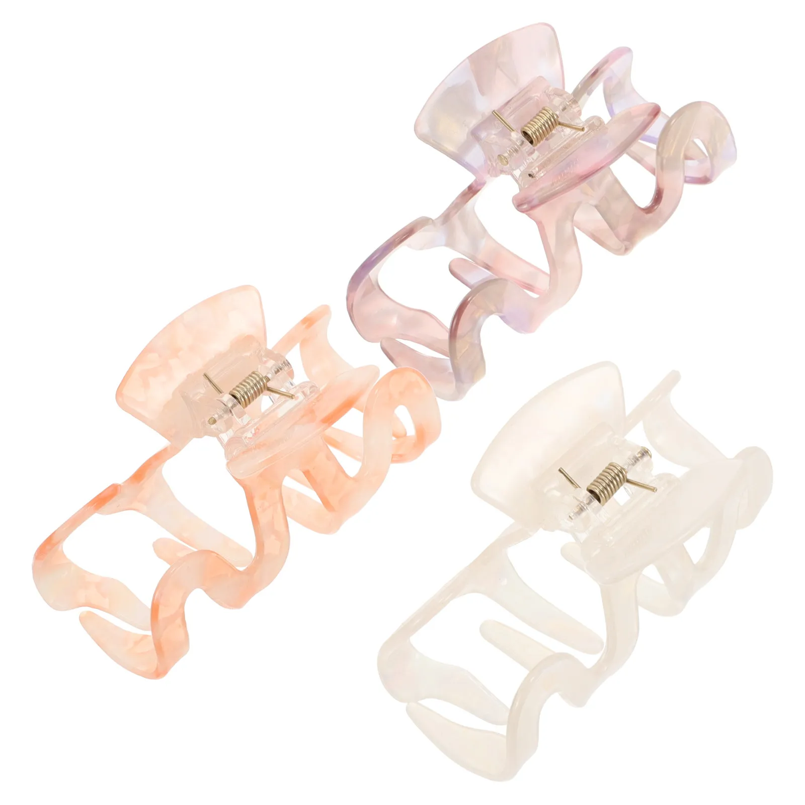 3Pcs Anti-Slip Hair Claw Clips Large Hair Clamps for Women Teens Exercise Makeup Wash Face Hairstyling Accessories