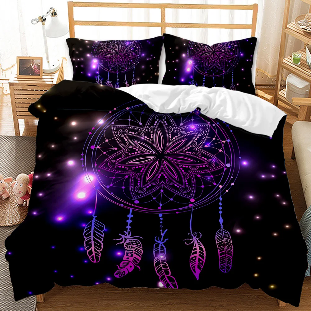 

Dream Catcher Duvet Cover Set Boho Mandala Twin Bedding Set 3pcs For Girls Adults Purple Dream Catcher Comforter Cover