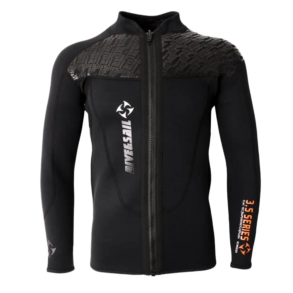 

Phenovo 3MM Warm Neoprene Long Sleeve Wetsuit for Men Front Zipper Jacket Top Surf Scuba Diving Swimming Snorkeling Surfing Top