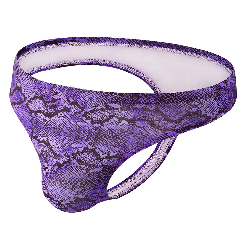 

Men's Jockstrap Panties Snake Printed Underwear Low Waist U Convex Pouch Lingerie Underpants Jock Strap Bikini Slip Homme