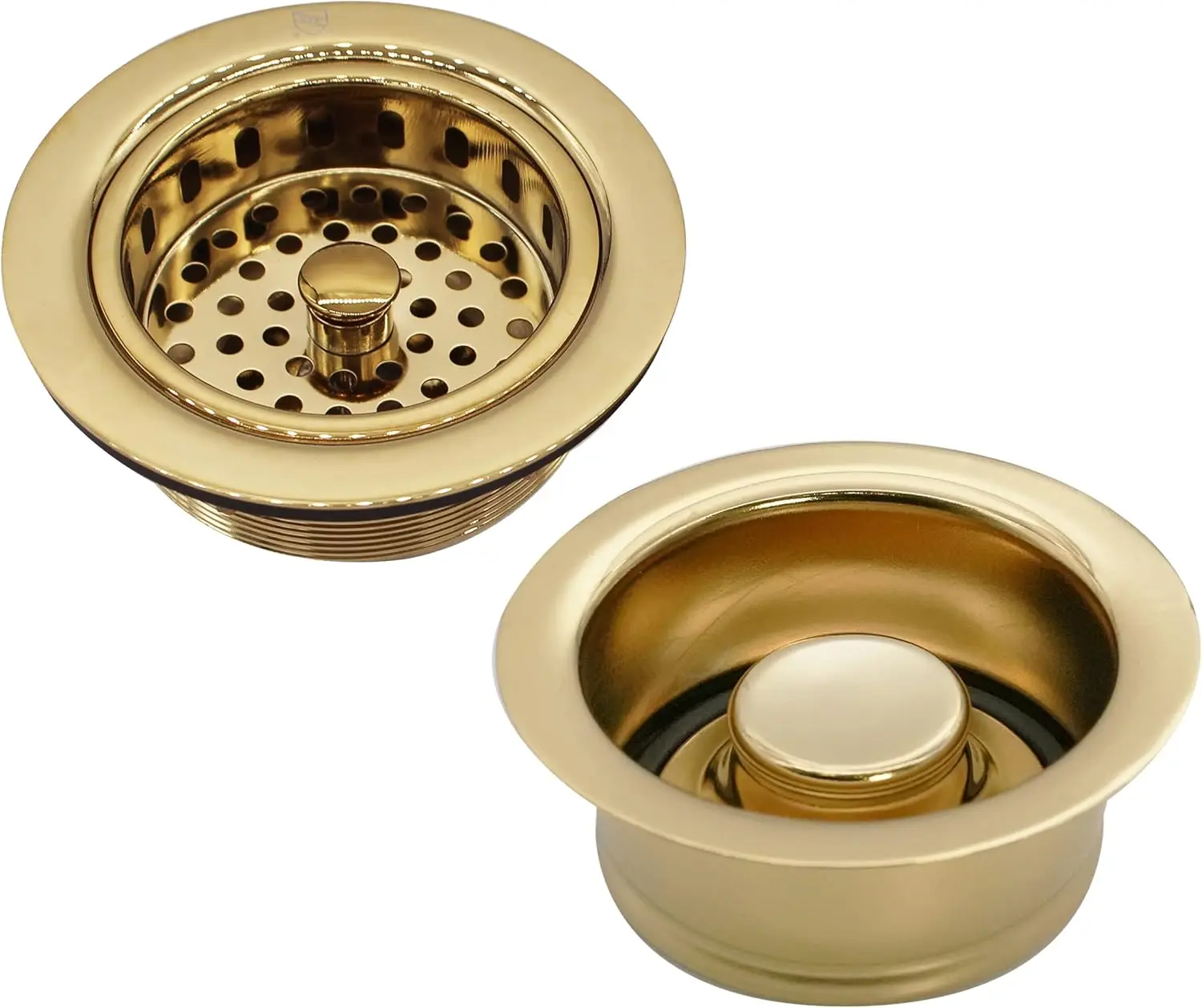 

A2165-01 4-1/4" OD Post Style Large Kitchen Basket Strainer with Waste Disposal Flange and Stopper Drain Set, Polished B