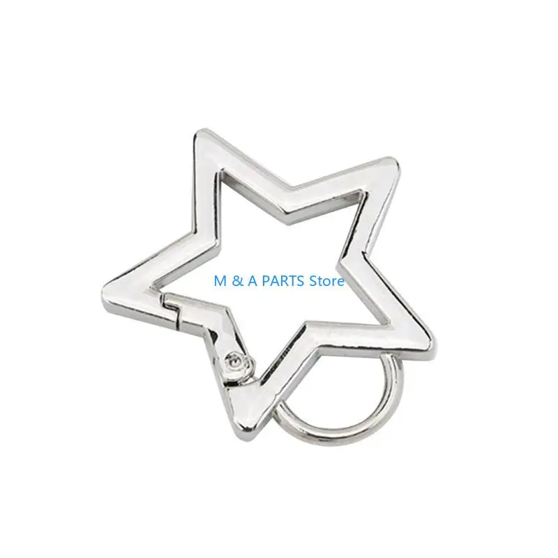 

U1JF Star Carabiner Ring Split Spring Gate Keychain O-Ring Metal Bag Rings