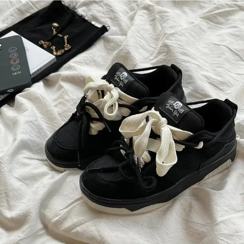 2026 Women's Chunky Sneaker Fashion Lace Board Shoes Exquisite Round Head Casual Shoes for Woman Designer Shoes Zapatillas Mujer image 2