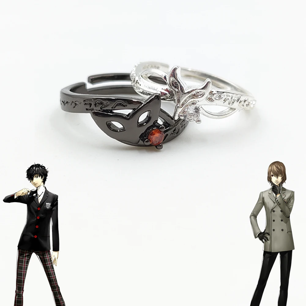 

Game Persona 5 Ring Unisex GoroAkechi Crow JOKER Ren Amamiya Cosplay Adjustable Opening Couple Rings Jewelry Accessories Gifts