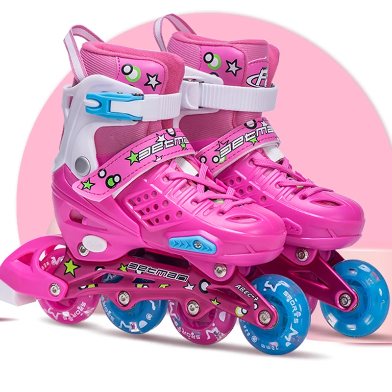 

EACHkids Roller Skates 4 Wheel Inline Adjustable Flashing Skating Shoes Skate For Girls Boys Kids