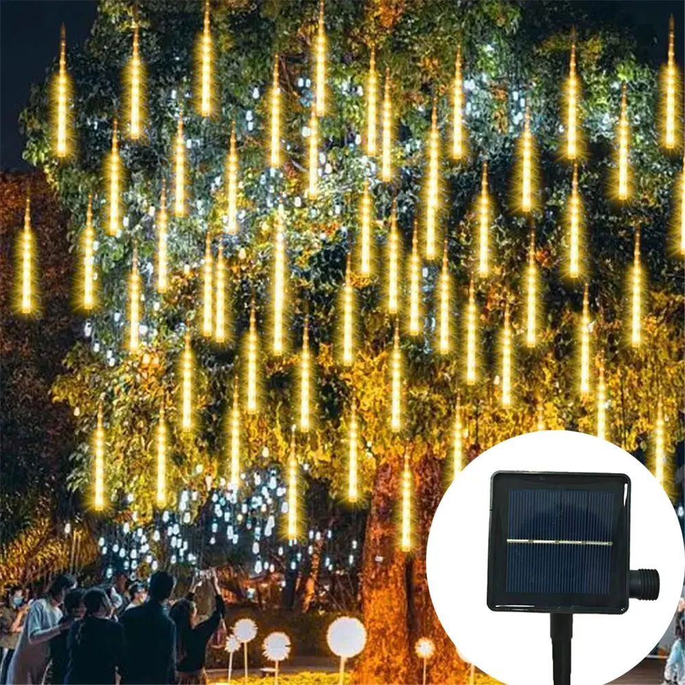 

30/50CM Solar LED Meteor Shower Lights Outdoor Garden Fairy String Lights for Christmas New Year 2025 Street Shop Decoration