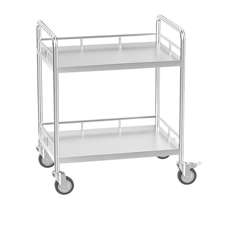 Doppelschichtiger, verdickter, leiser mobiler Trolley aus Edelstahl