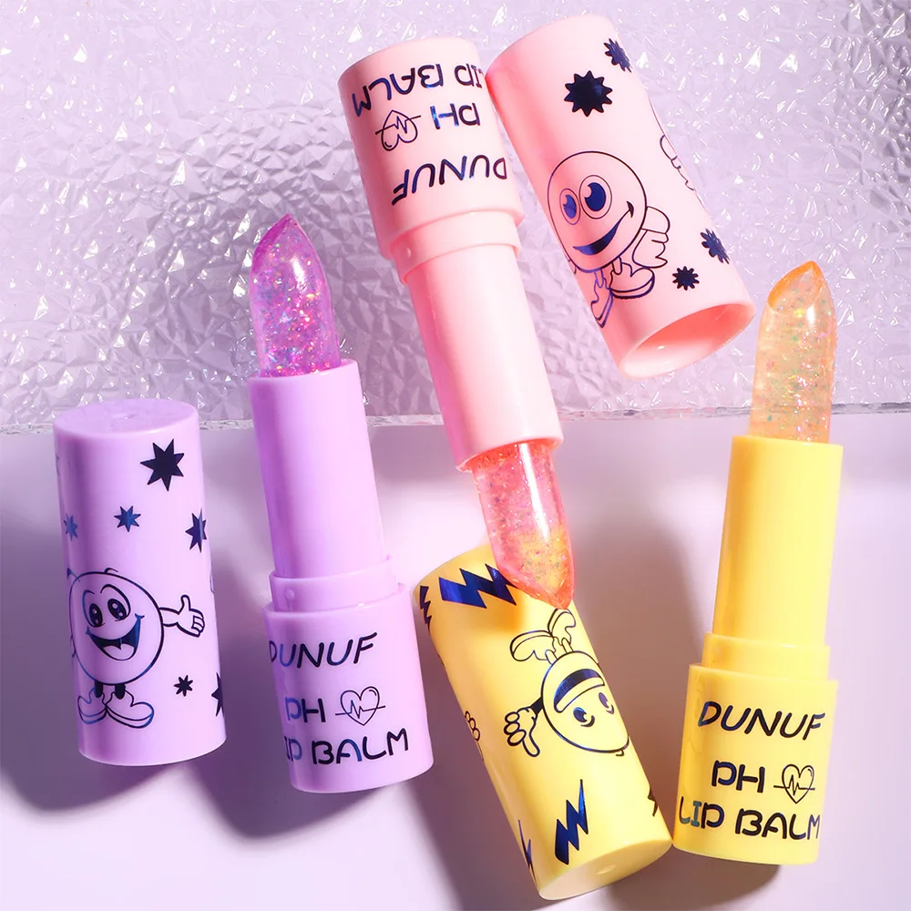 Shimmer Lip Balm Transparent with Gold Glitter Hydrating Lip Stick Moisturizing Lip Gloss for Dry Chapped Lips Nourishing Beauty