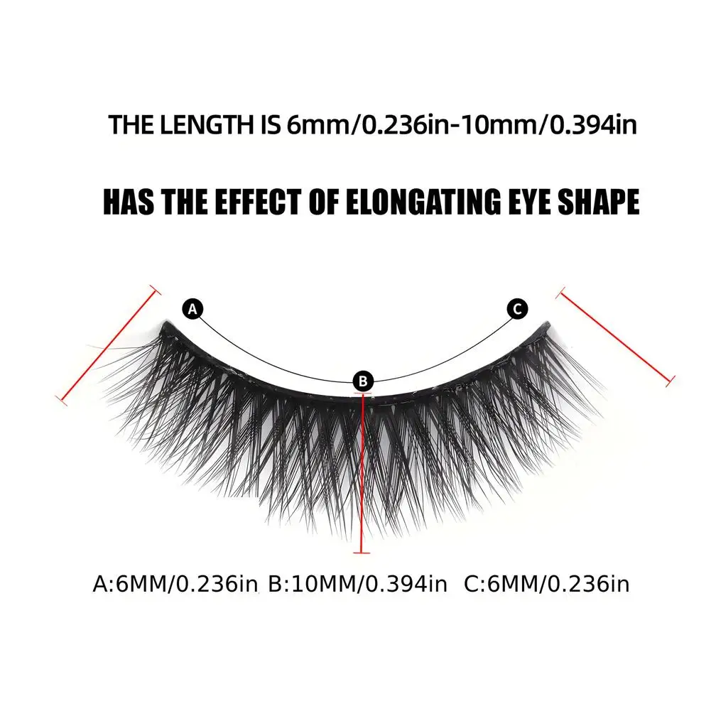 7/10 Paar magnetische Wimpern, Eyeliner-Pinzetten-Set, 6–10 mm, wiederverwendbare 3D-Nerzwimpern, natürliche künstliche falsche Wimpern