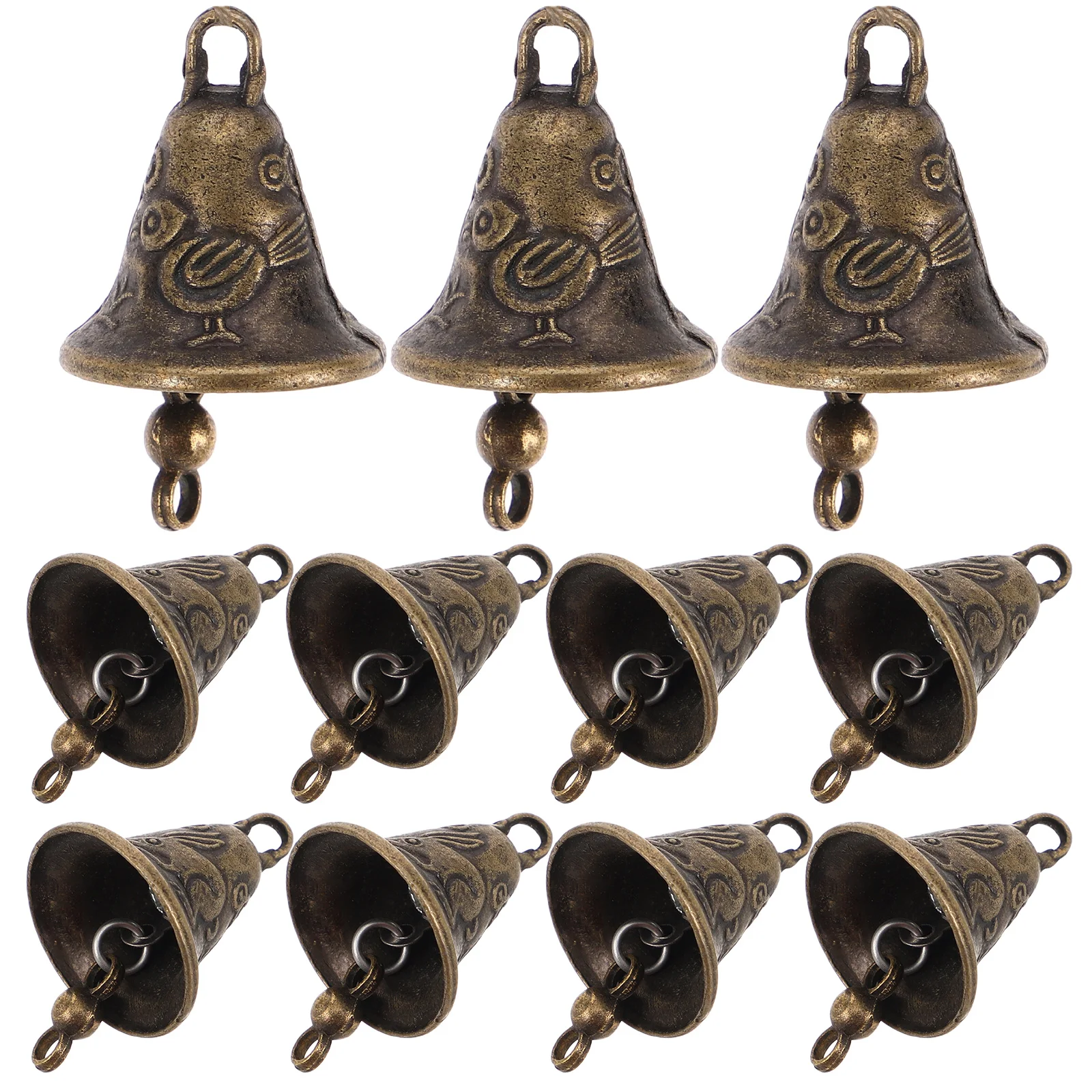 

11pcs Metal Craft Bells Decor Hanging Jingle Wind Chime Feng Shui Small Wedding Home Suitable Random
