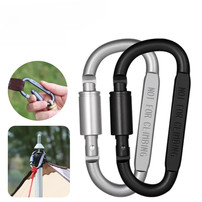 Aluminum D-Nut Locking Clip, Multi-functional Backpack Quick Hook, Rigid Thickened Spring Clip