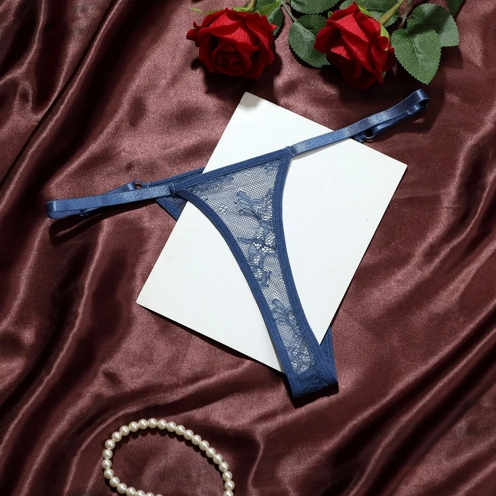 Comfortable Transparent Lace Mesh Thong Thin Lingerie T-Back Panties Low Waist Women Underwear Girls