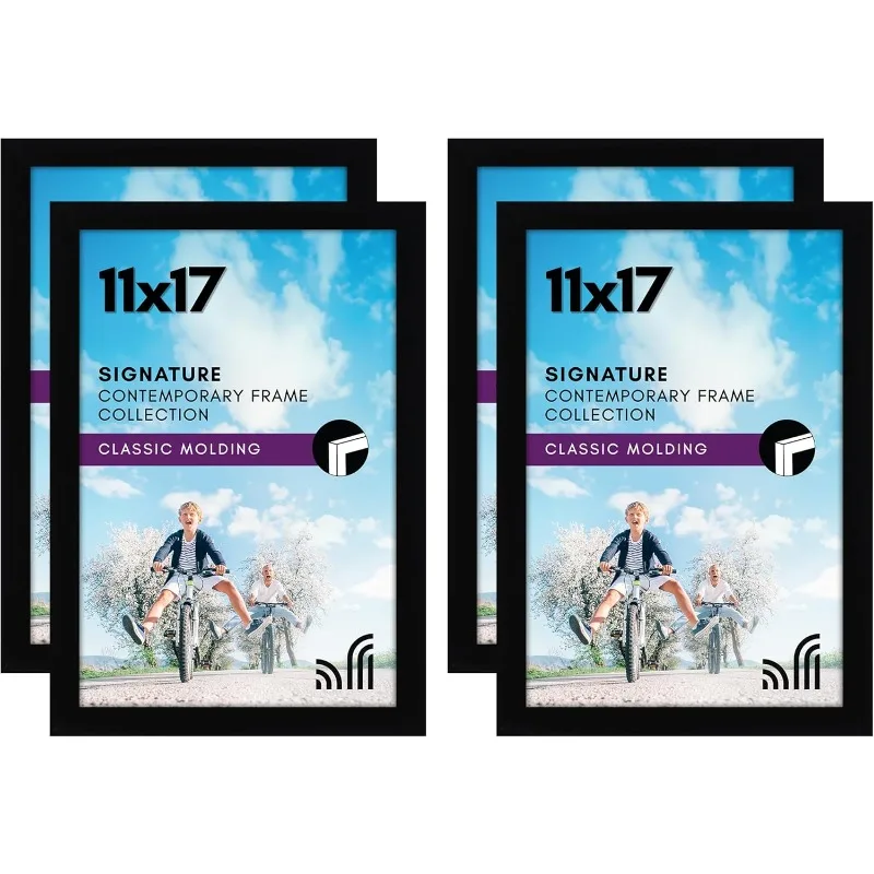 

Рамка для фотографий 11x17 со небьющимся стеклом — набор из 4 штук — Коллекция подписей — Рамки в стиле галереи из E