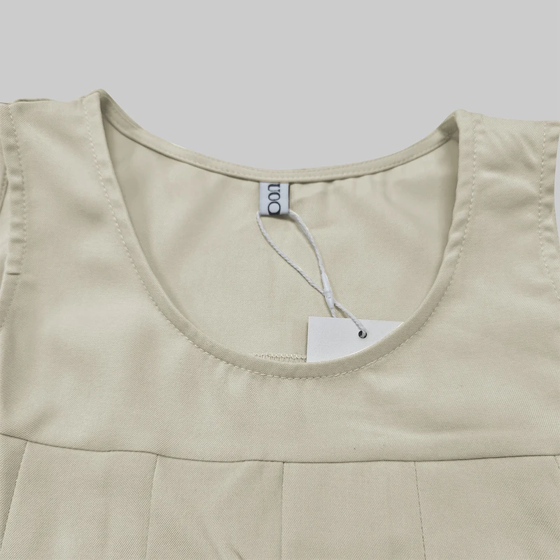 Vestido de iglesia de verano para mujer, vestido largo informal plisado sin mangas de Color sólido de algodón y lino 2025 para mujer