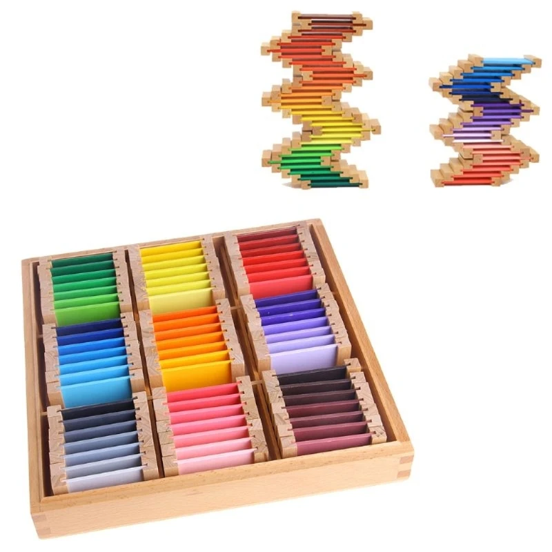 Monessori Sensorial Maerial Learning Boîte à colorier en bois préscolaire oy