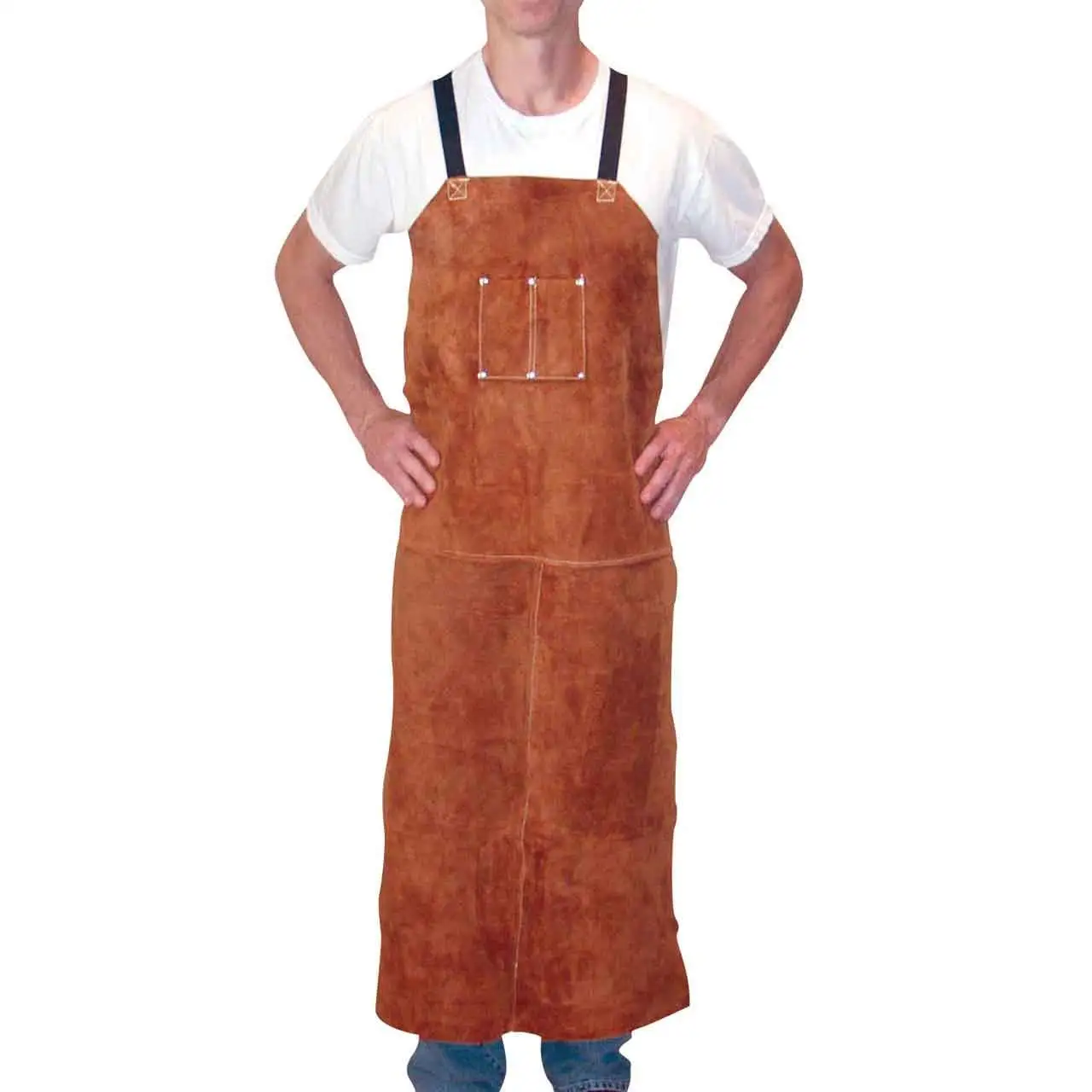 3848 24" W x 48" L Leather Bib Apron