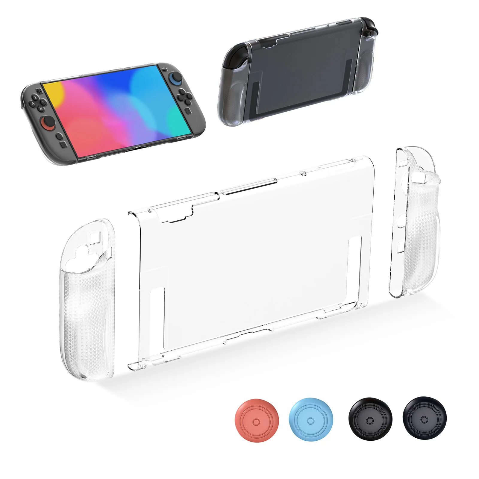 Hellodigi für Switch 2-teiliges Hartschalenetui, geteilte Schutzhülle, Anti-Fall, kratzfest, Kristallschutzhülle, Zubehör