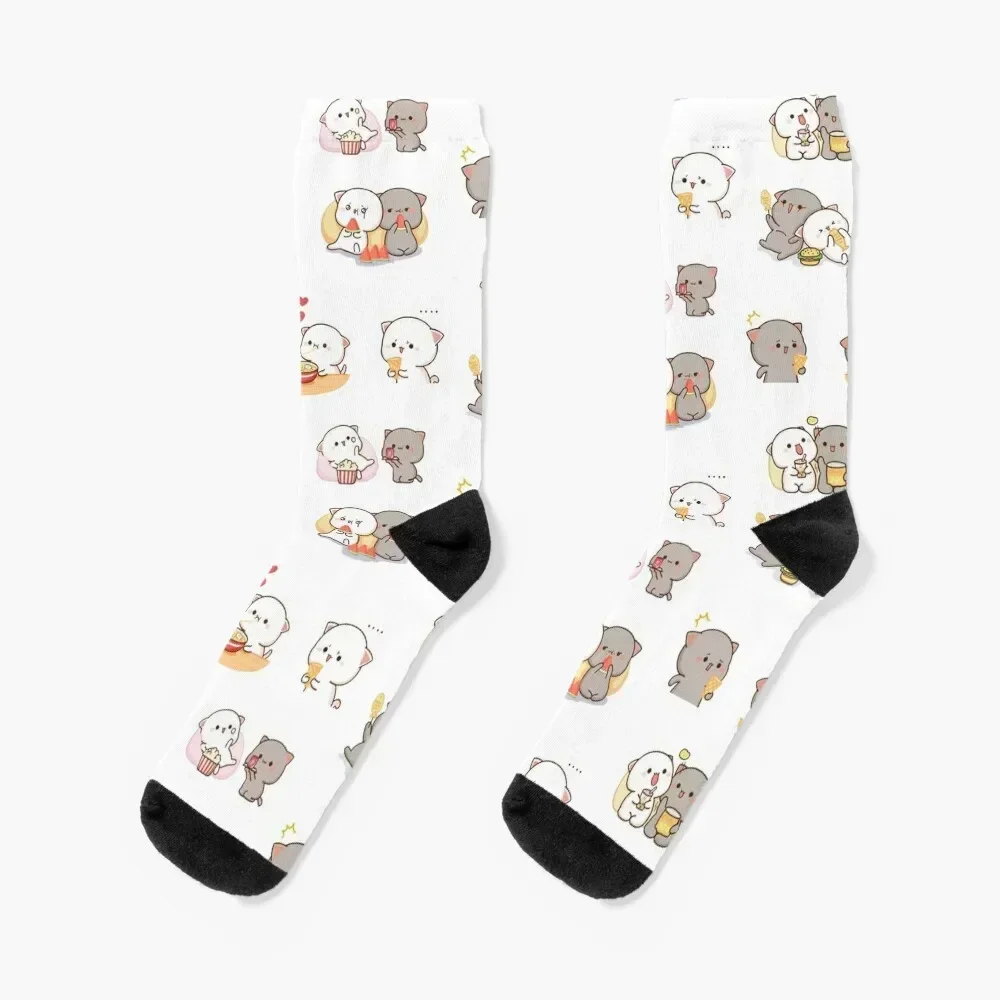 

mochi peach cat sticker pack Socks crazy sports and leisure Boy Socks Women's