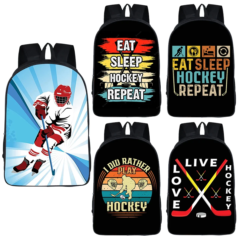 Ice Hockey Backpack Women Men Baseball Player Bookbags For Travel Children School Bag Laptop Rucksacks Kid Book Bags Gift