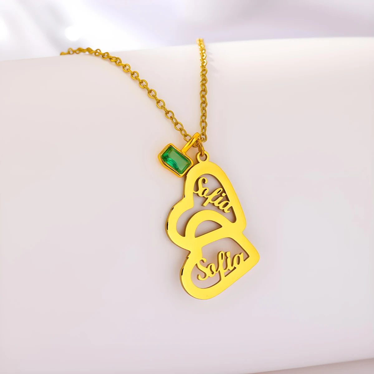 

Todorova Custom Name Stainless Steel Couple Double Heart Necklace for Women Wedding Party Friendship Jewelry Gift
