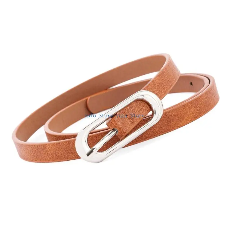 

X7XB Adjustable Black PU Belt For Women Thin Strap Minimalist Comfortable Waist Cincher Outfit Completer