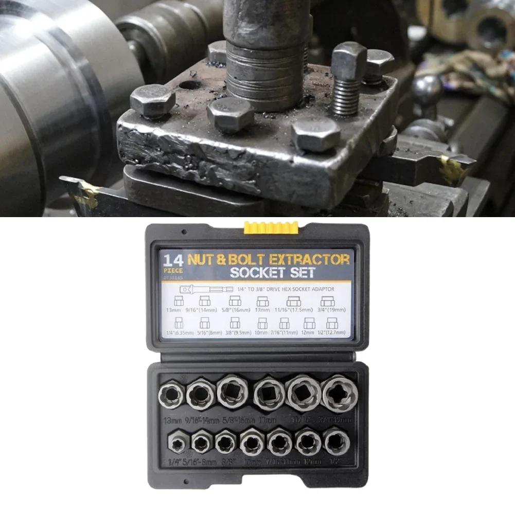 

14-компонентный набор для снятия ударных болтов и гаек, набор втулок для извлечения болтов из сплава, набор втулок для снятия поврежденных болтов, инструмент для извлечения гаек
