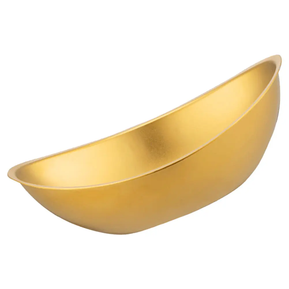 Tazón de Acero Inoxidable con Diseño de Lingote de Oro, Elegante y Moderno, para Servir Sopa, Ensalada, Postre, Reutilizable, Decorativo, para Mesa de Comedor o Café