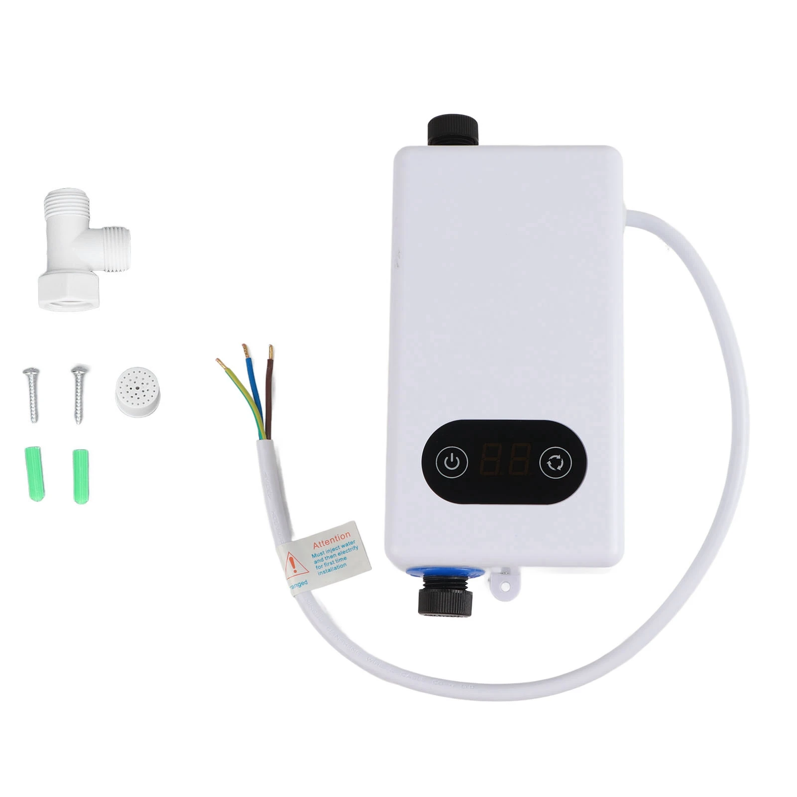 Calentador de agua sin tanque, calefacción segura, ahorro de agua, función de memoria, ahorro de energía, calentador de agua eléctrico instantáneo para Baño