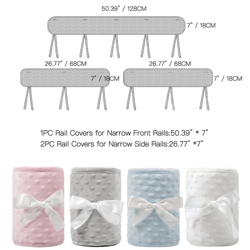 Thickened Crib Rail Cover Crib Guardrail Anti-collision Anti-bite Strip Quilted Fence Protective Strip Soft Edge Padded