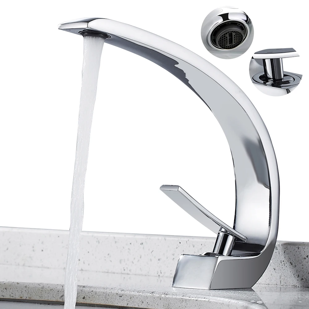 Luxury Bathroom Waterfall Mixer Faucet Bathroom Sink Faucet Hot Cold Water Mixer Taps Modern Sink Faucet Washbasin Taps New 2023