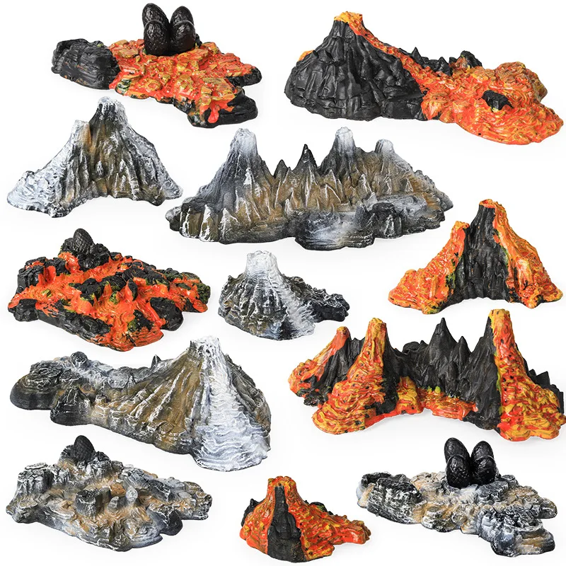 Oenux Schneeberg-Vulkan-Simulationsmodell, Kognitives Modell für Polartisch-Diorama, Kuchendekoration, Figurenmodell, DIY-Landschaft