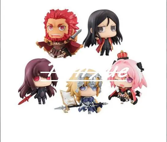 Anime Fate Grand Order 5pcs/set Saber Mash Kyrielight comics eyes Cute version Anime Girls PVC Action Figure Model Doll Toys 5cm