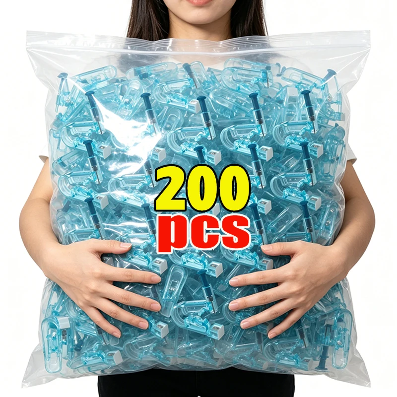 Image of 10/200 Stück Einweg-Ohrlochstechpistolen-Set, blau, sterile und gesunde Sicherheits-Nasen- und Ohrring-Piercingmaschine mit Ohrsteckern, Körperschmuck