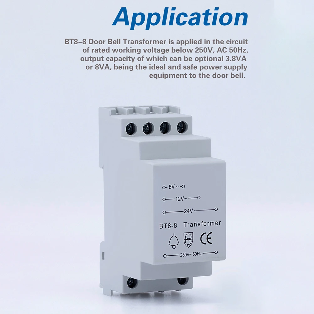 As Shown Doorbell Transformer 8V 12V 24V Voltage Options Excellent Insulation Features For Home Safety Applications