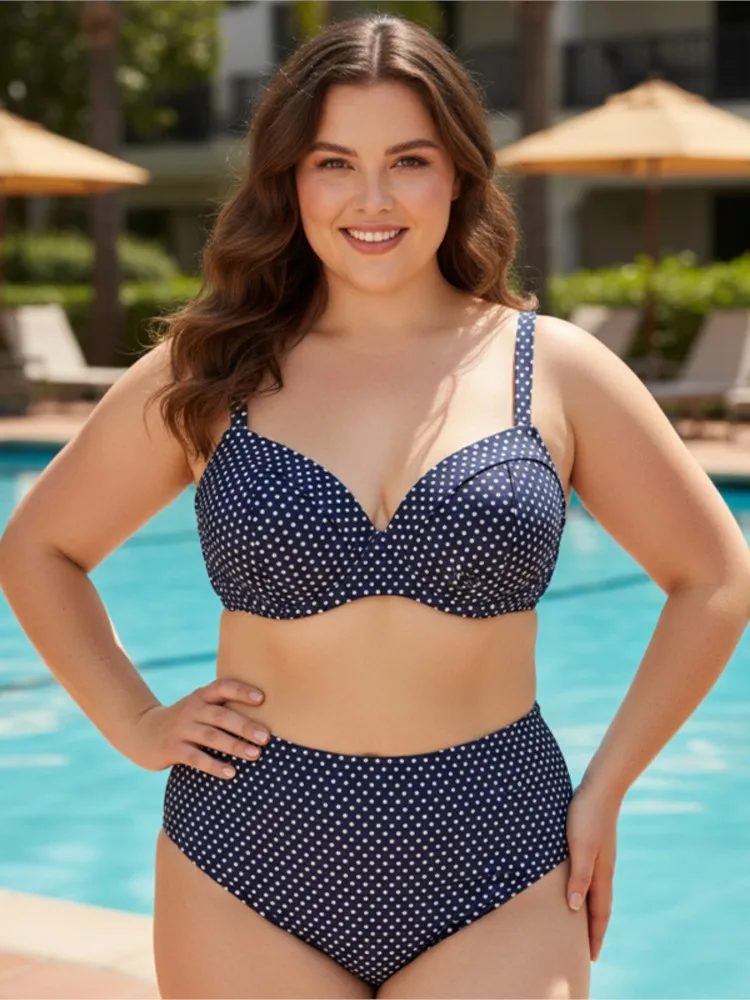 

XL-5XL Plus Size High Waist Bikini Women's Push Up Large Size 3XL 4XL Swimsuit Summer Mujer Tummy Control Swimwear Bikini Sets