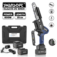 600W Electric Chainsaw 15cm Guide Bar - Cordless Battery Powered for Wood Cutting Stock EU/AU/BR/CL 2x4.0Ah Batteries Included