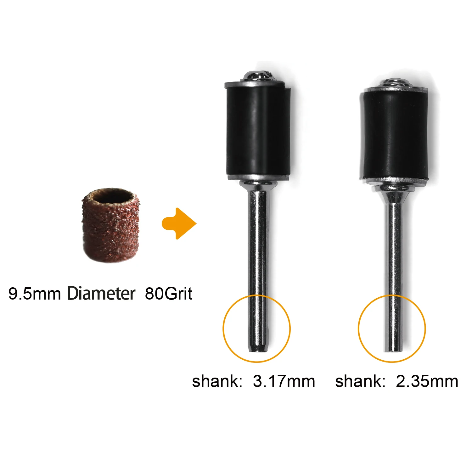 103 шт. 80 Грит 9,5 мм шлифовальная лента барабан шлифовальная наждачная бумага набор 2,35 мм или 3,17 мм шлифовальная фотобумага аксессуары для вращающихся инструментов