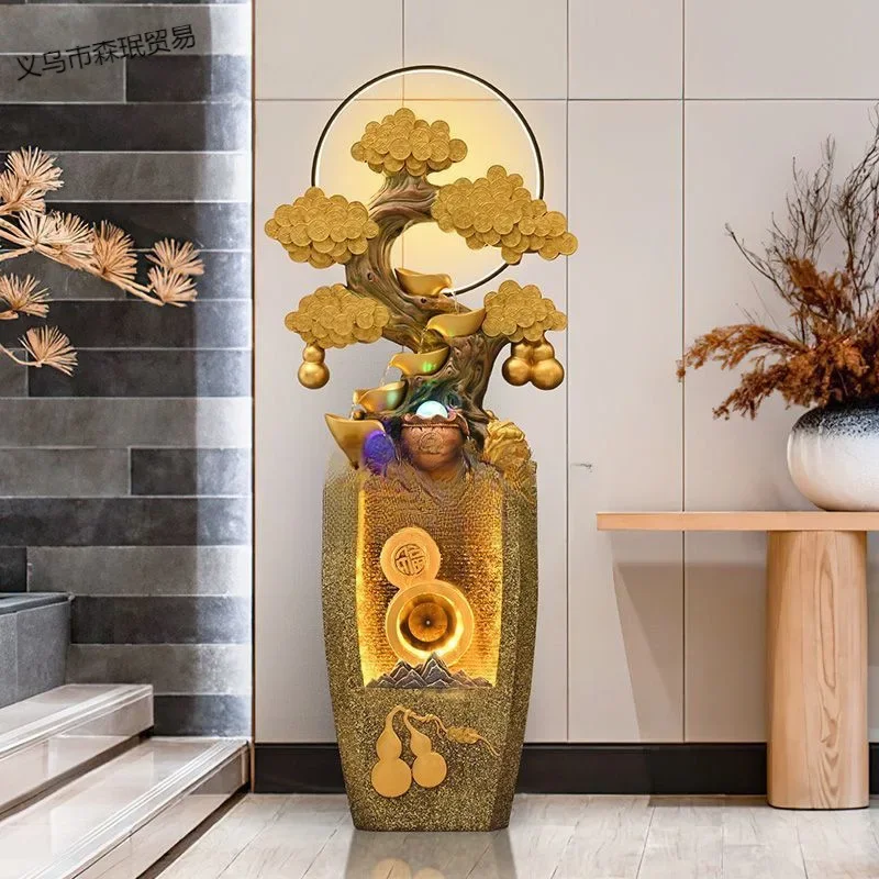 Feng Shui takes turns, aquatic wealth ornaments, circulating water, living room decoration, attracting wealth, housewarming, new