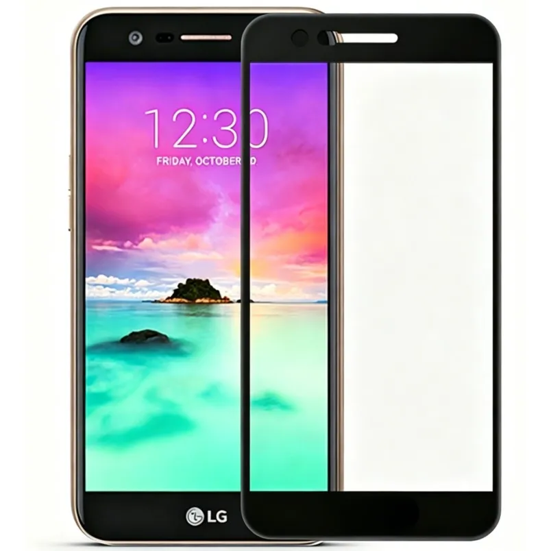 

Черное защитное стекло с полным покрытием для LG K10 2017, защитная пленка для экрана, чехол для телефона