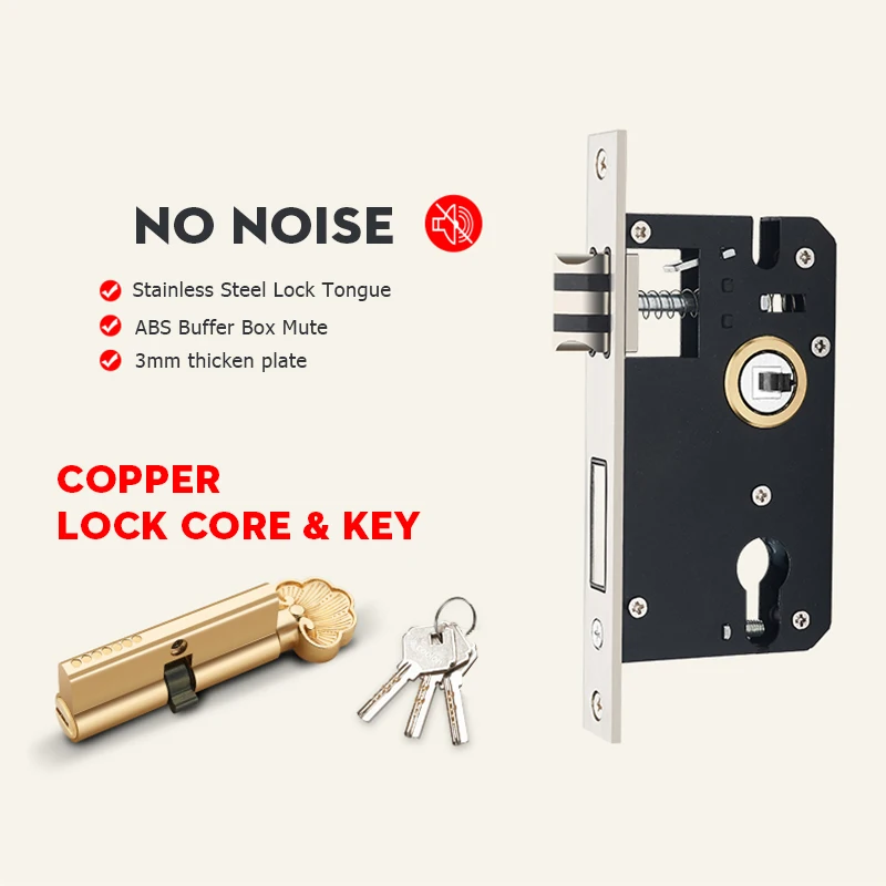 Kak Europese Stijl Mute Kamer Deurslot Handvat Mode Interieur Deurknoppen Slot Luxe Anti-Diefstal Gate Lock Meubels hardware