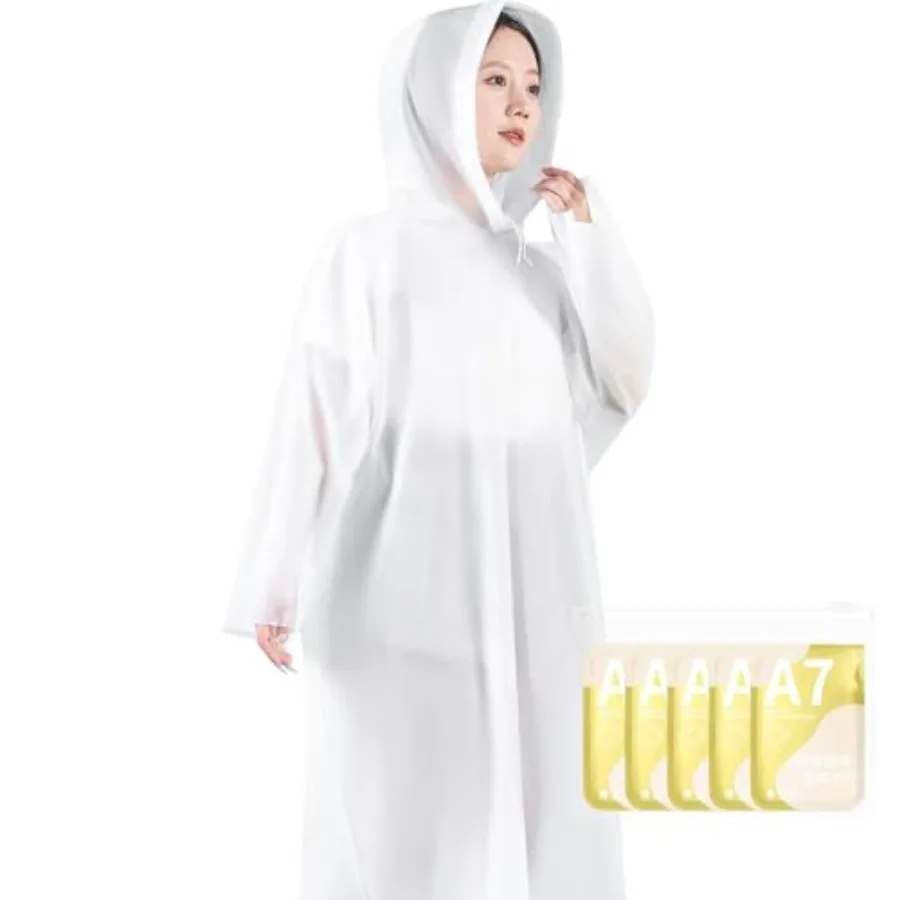 

Disposable Rain Ponchos Emergency Rain Poncho with Drawstring Hood for Adults Travel Camping Hiking
