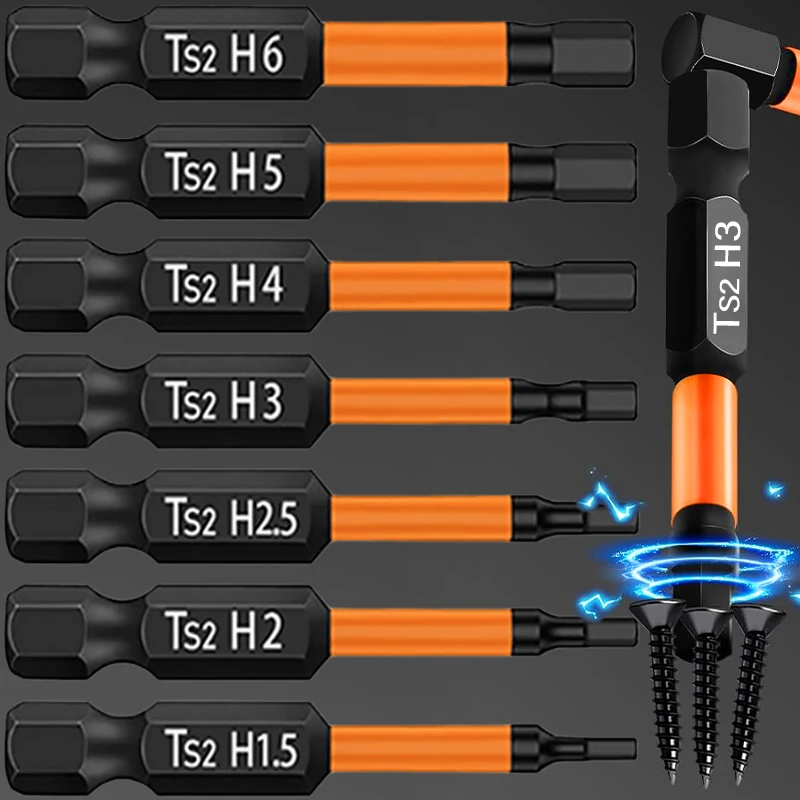 

50 мм отвертка с шестигранной головкой, набор сверл, магнитная отвертка, шестиугольная ручка, держатель удлинителя, электроинструмент H1.5-H6