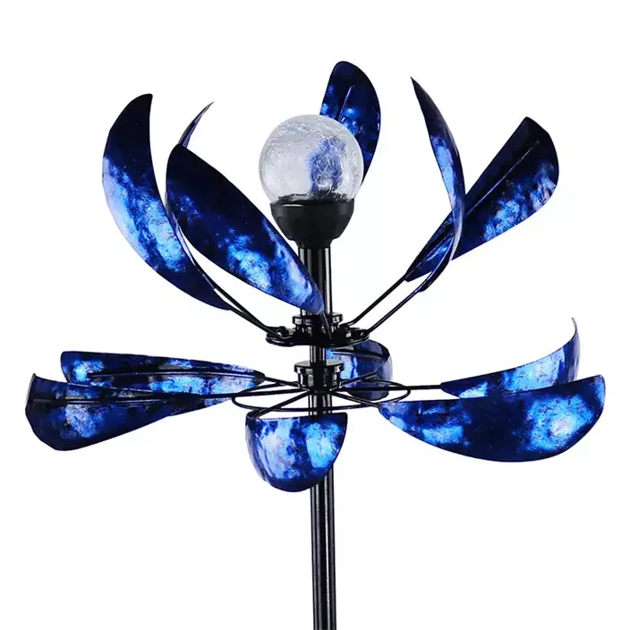 Hourpark 360 Rotator Decors Yard Windmills Solar Wind Spinner Light Stake Wind Spinners