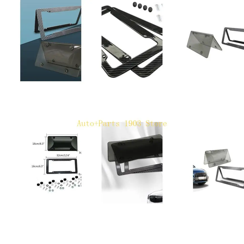 

E21C Рамки номерного знака из углеродного волокна Держатель автомобильной бирки Монтажный комплект для тяжелых условий