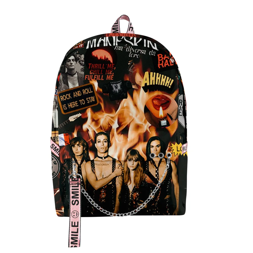 

Hip Hop Popular Funny Maneskin Student School Bags Unisex 3D Print Oxford Waterproof Notebook multifunction Travel Backpacks