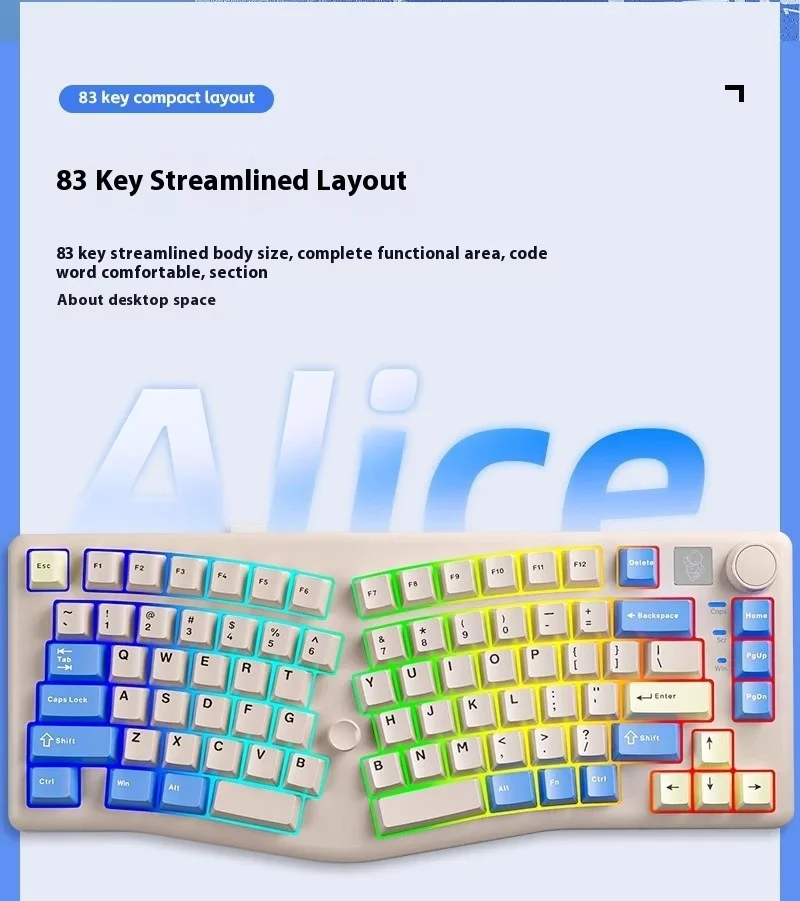 

2024 A75 Fully Hot Pluggable Mechanical Keyboard Bluetooth Three Mode Rgb Light Effect Electronic Contest Game Player Office