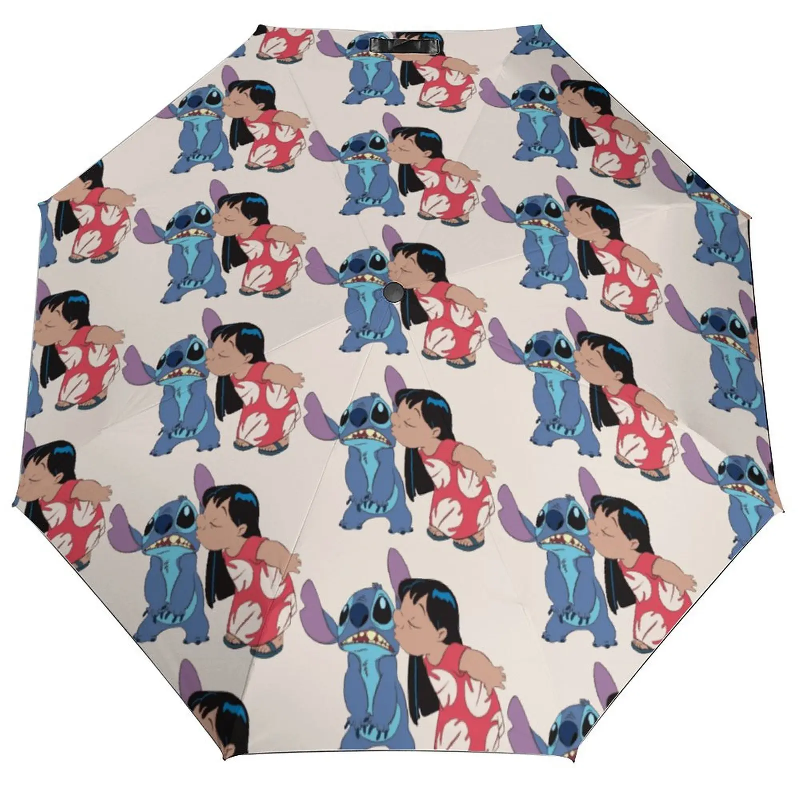

Lilo And Stitch Umbrella Sunshade UV Protection Umbrella Fold Elegant 3 Fold Auto Outside Graphic Umbrella