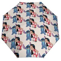 8-Rib 3 Fold Auto Umbrella UV Protection Sunshade Lilo And Stitch Umbrella  Sun Cool Fold Folding Umbrellas